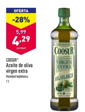 ALDI Coosur Aceite de oliva virgen extra 1L oferta