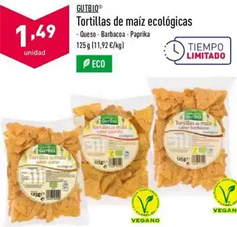 ALDI Gutbio Tortillas de maíz ecológicas 125g oferta