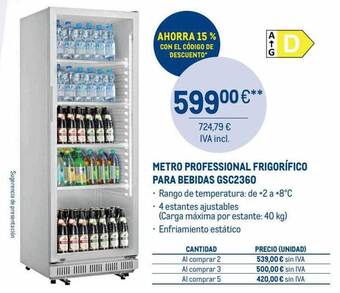 Makro Metro professional frigorífico para bebidas gsc2360 oferta