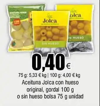 FROIZ Aceituna jolca con hueso original, gordal o sin hueso bolsa oferta