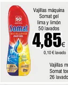 FROIZ Vajillas máquina somat gel lima y limón 50 lavados oferta
