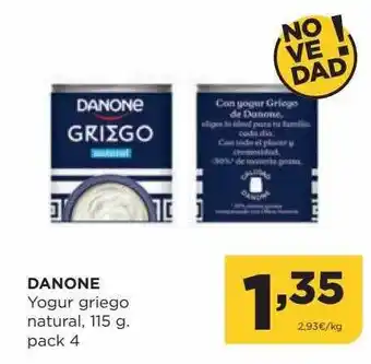 Alimerka Danone yogur griego natural pack 4 oferta