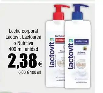 FROIZ Leche corporal lactovit lactourea o nutritiva unidad oferta