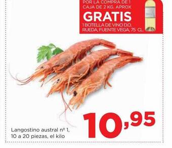 Alimerka Langostino austral n°1 10 a 20 piezas, el kilo oferta