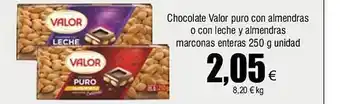 FROIZ Chocolate valor puro con almendras o con leche y almendras marconas enteras oferta