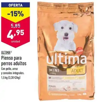 ALDI Ultima Pienso para perros adultos 1,5 kg oferta