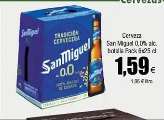 FROIZ Cerveza san miguel 0,0% alc. botella pack 6 oferta