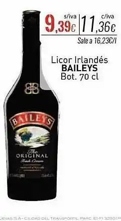 Cuevas Cash Licor irlandés baileys bot. oferta