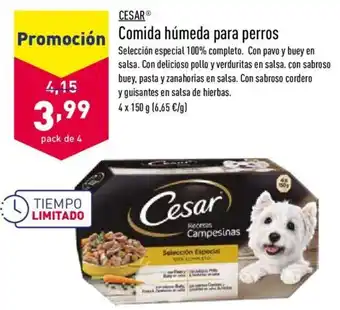 ALDI Cesar Comida húmeda para perros 4 x 150g oferta