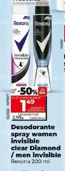 Maxi Dia Desodorante en spray rexona oferta