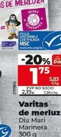 Maxi Dia Varitas de merluza oferta