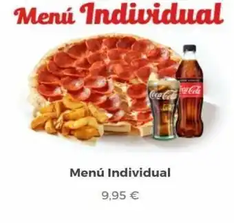 Telepizza Menú individual menú individual 9,95 € coca-co oferta