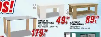 Rapimueble Oo 179.99 53.mesa de centro elevable varios colores, 45x100x50cm. 1841.414-415 499 54.mesa de centro elevable varios col oferta