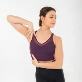 Decathlon Sujetador-top danza moderna mujer dos materias ciruela oferta
