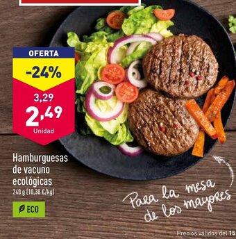 ALDI Hamburguesas De Vacuno Ecológicas oferta