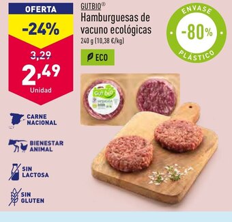 ALDI Gutbio Hamburguesas de Vacuno Ecológicas oferta