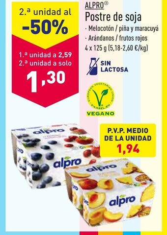 ALDI Alpro Postre de Soja oferta