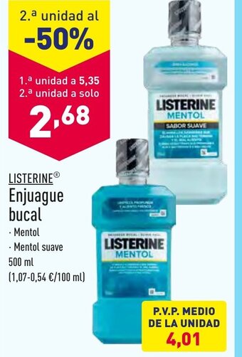 ALDI Listerine Enjuague Bucal oferta
