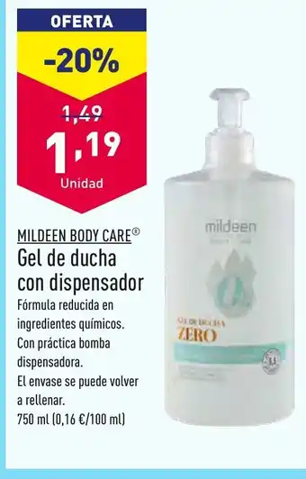 ALDI Mildeen Body Care Gel de Ducha Con Disperensador oferta