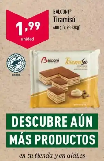 ALDI Balconi Tiramisú 400g oferta