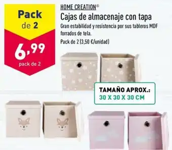 ALDI Home Creation Cajas de almacenaje con tapa Pack de 2 30 x 30 x 30 cm oferta