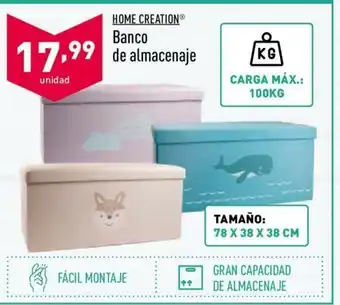 ALDI Home Creation Banco de almacenaje 78 x 38 x 38 cm oferta
