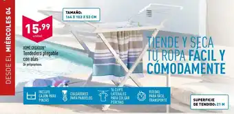 ALDI Home Creation Tendedero plegable con alas De polipropileno 164 x 103 x 53 cm oferta