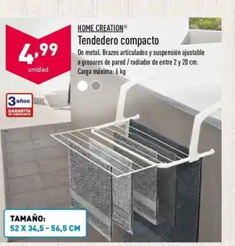 ALDI Home Creation Tendedero compacto 6kg 52 x 34,5 - 56, 5 cm oferta