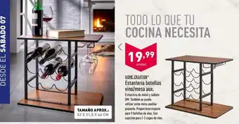 ALDI Home Creation Estantería botellas vino/mesa aux. 52 x 31,5 x 46 cm oferta