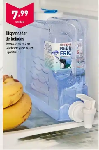ALDI Dispensador de bebidas 27 x 22 x 7 cm 3 L oferta