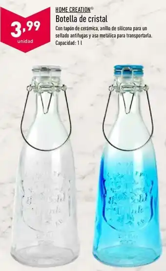 ALDI Home Creation Botella de cristal 1 L oferta
