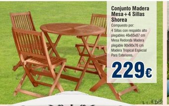 FROIZ Conjunto Madera Mesa + 4 Sillas Shorea oferta