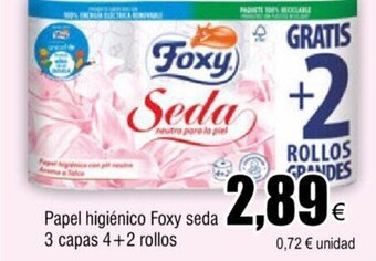 FROIZ Papel Higiénico Foxy Seda 3 Capas 4+2 Rollos oferta