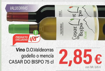 Cash Ifa Vino D.O. Valdeorras Godello o Mencía Casar Do Bispo 75cl oferta