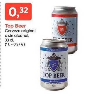 Suma Supermercados Top beer cerveza original o sin alcohol oferta
