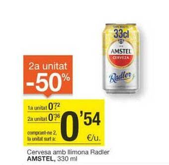 BonpreuEsclat Cervesa amb llimona radler amstel oferta