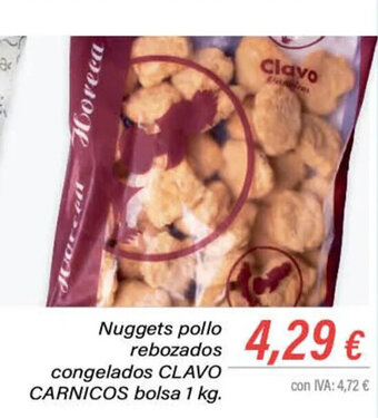 Cash Ifa Nuggets Pollo Rebozados Congelados CLAVO CARNICOS Bolsa 1 kg oferta