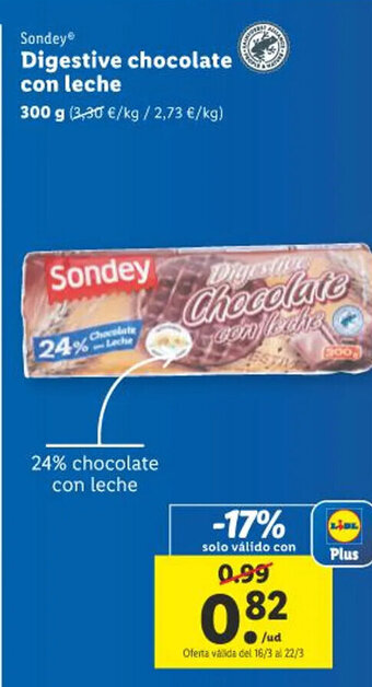Lidl Digestive Chocolate Con Leche oferta