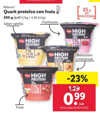 Lidl Quark Proteico Con Fruta oferta