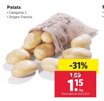 Lidl Patata oferta