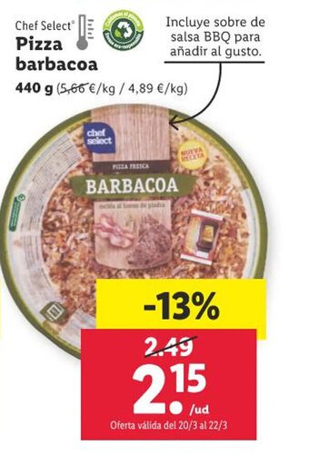 Lidl Pizza Barbacoa oferta