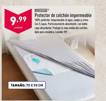 ALDI Novitesse Protector de colchón impermeable 70 x 90 cm oferta