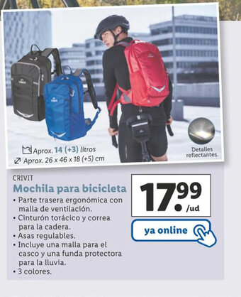 Lidl Crivit Mochila Para Bicicleta oferta