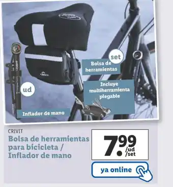 Lidl Bolsa de Herramientas Para Bicicleta/ Inflador De Mano oferta
