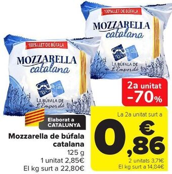 Carrefour Mozzarella de búfala catalana oferta