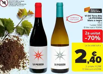 Carrefour Vi do terra alta la picossa blanc o negre oferta
