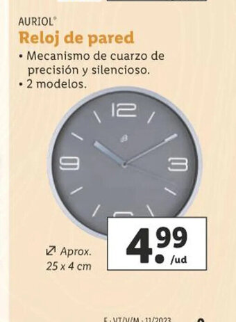 Lidl Auriol Reloj de pared oferta