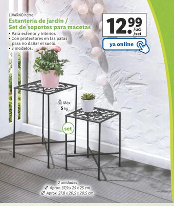 Lidl Estantería de Jardín/ Set de Soportes Para Macetas oferta