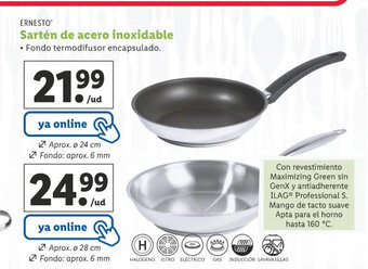 Lidl Sartén De Acero Inoxidable oferta