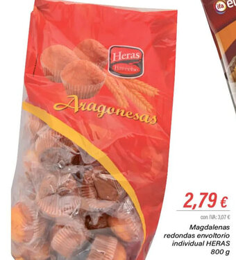 Cash Ifa Magdalenas Redondas Envoltorio Individual Heras 800g oferta